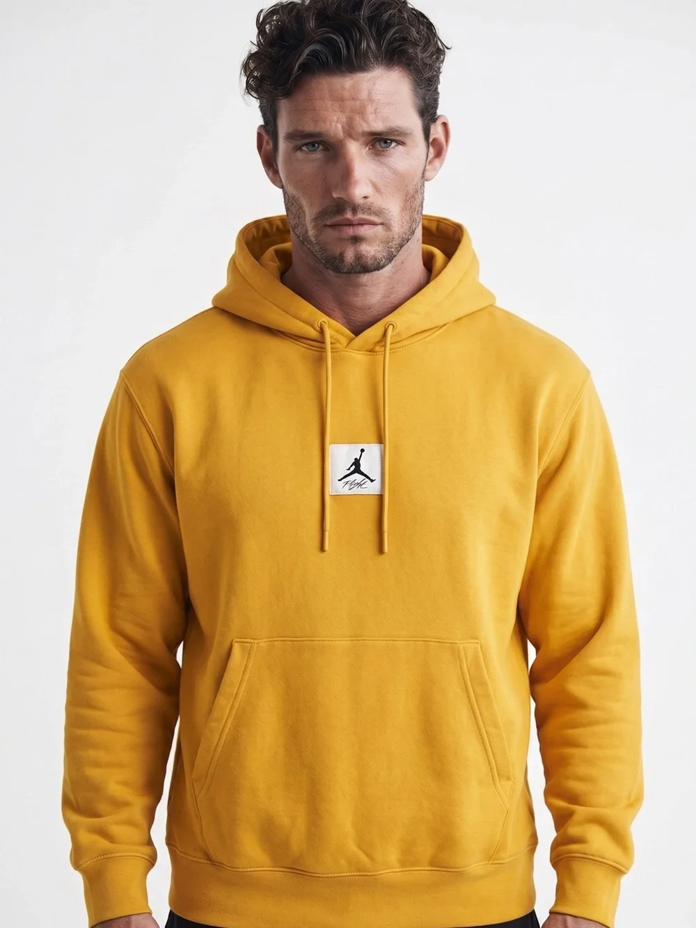 Jordan Flight Essentials Hoodie Mens XXL Mustard Yellow Jumpman Pullover‎ CV2244